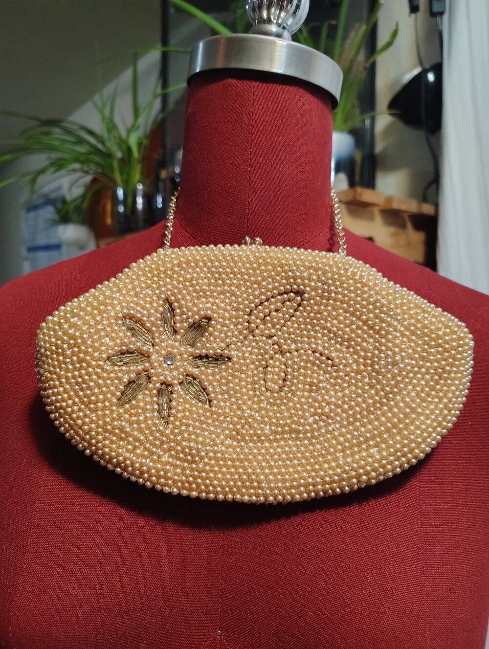 Pearl Beaded Evening Clutch Purse